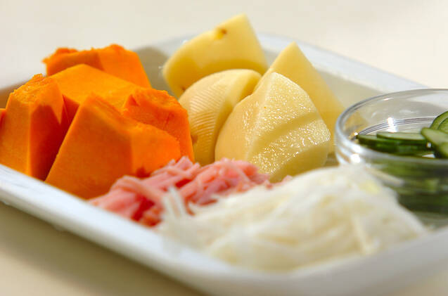 ポテトとカボチャの濃厚サラダの作り方の手順1