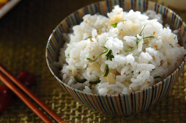 大葉と白ゴマのご飯