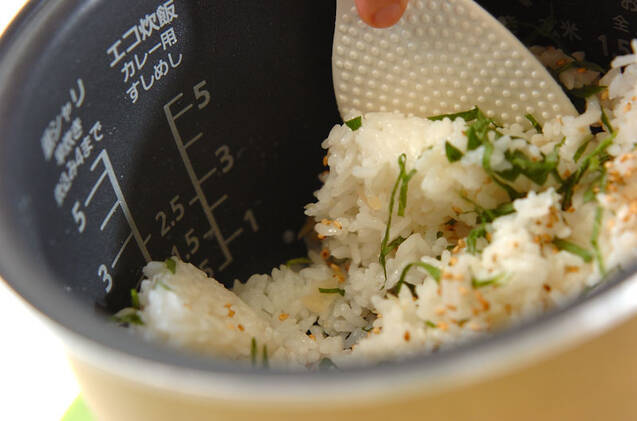大葉と白ゴマのご飯の作り方の手順4