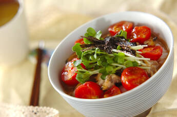 アサリとトマトの塩バター茶漬け