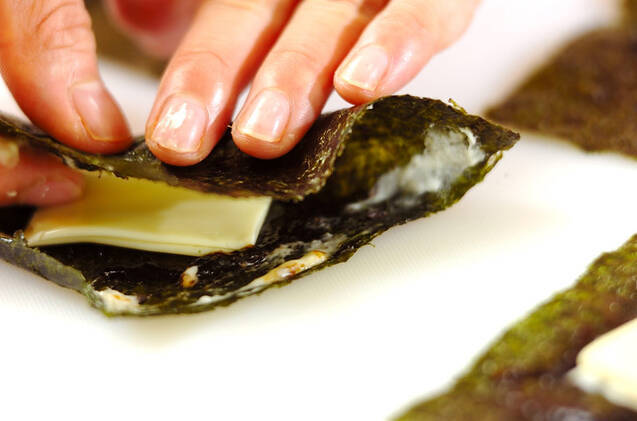 チーズのり天ぷらの作り方の手順6