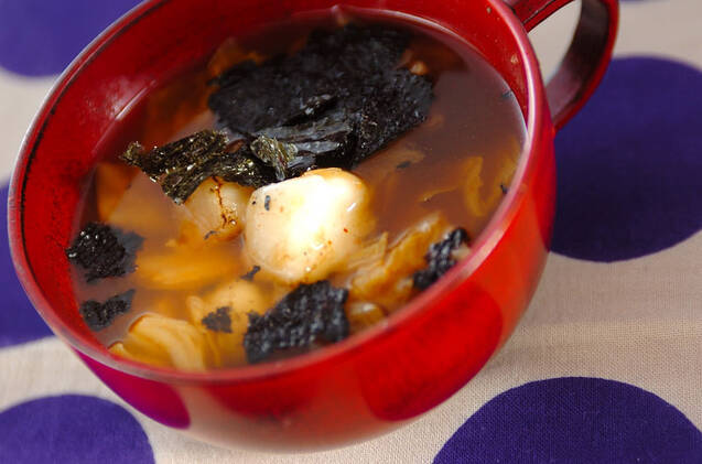 焼き餅入りキムチスープ