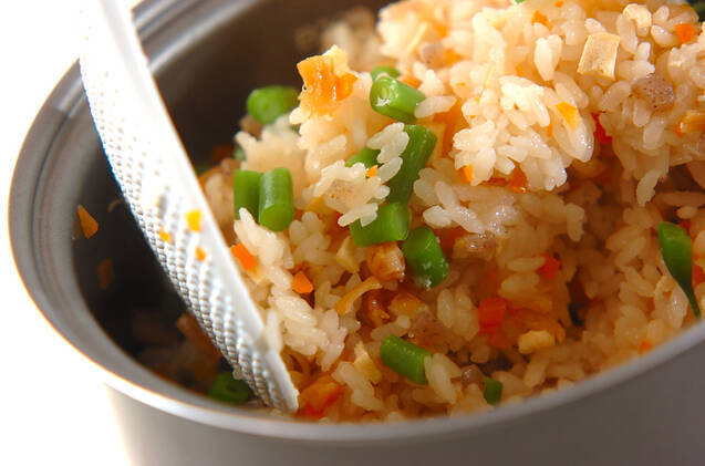 干し貝柱の炊き込みご飯の作り方の手順4