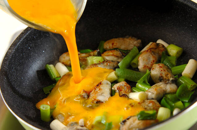 カキの卵焼きの作り方の手順5