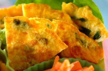 ニラとチーズの卵焼き