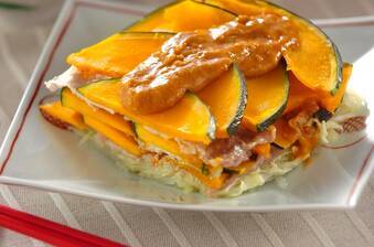 豚肉とカボチャ重ね蒸し