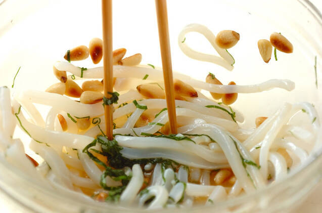 イカそうめんの大葉和えの作り方の手順3