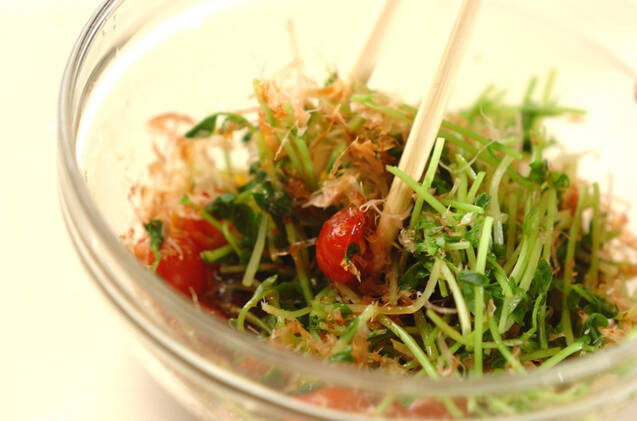 豆苗のおかか和えの作り方の手順4