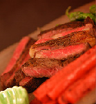 近江コンニャクと牛ステーキ