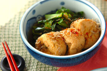 がんもどきと青菜の煮物