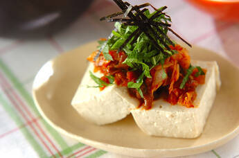 ザーサイとキムチのせ奴