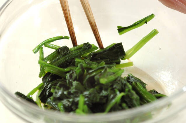 ホウレン草とジャコの和え物の作り方の手順3