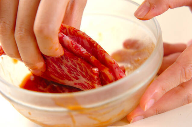 カルビのネギダレにぎりの作り方の手順1