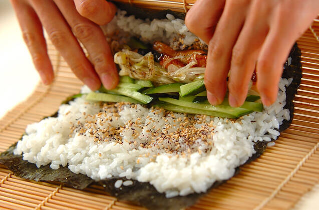 ブリの照り焼き巻寿司の作り方の手順3