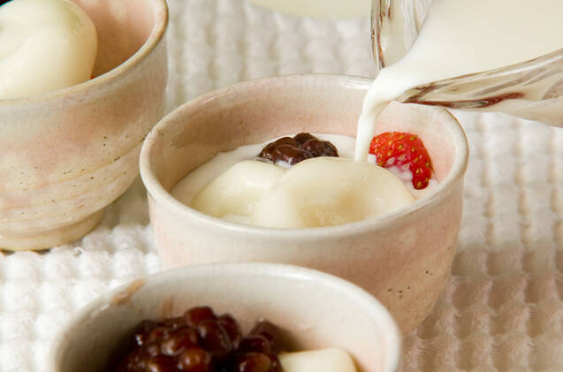 和風イチゴミルク白玉の作り方の手順3