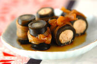 タラコとゴボウの昆布巻き（圧力鍋）