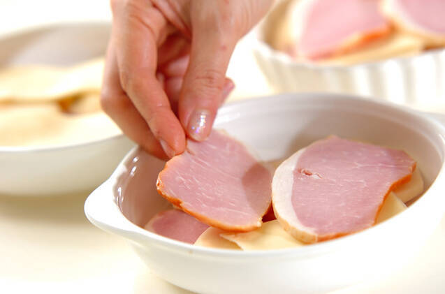 ハムのミルフィーユ焼きの作り方の手順6