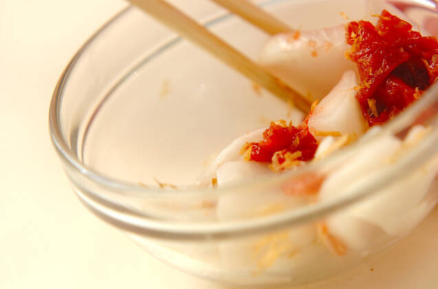 カブの梅おかか和えの作り方の手順2