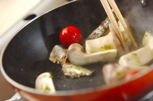 オイルサーディンとバジル焼き野菜の作り方の手順3