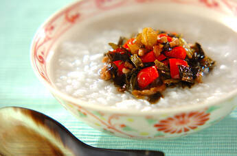 高菜とひき肉のお粥