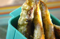 シシャモの青のり天ぷら