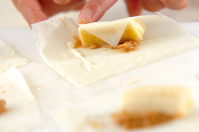 ピーナッツバナナ揚げの作り方の手順5