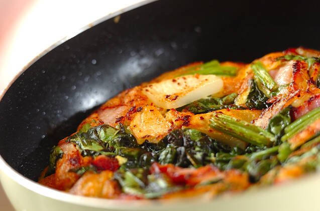 たっぷりほうれん草のスペイン風オムレツの作り方の手順3