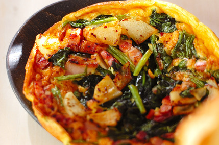 たっぷりほうれん草のスペイン風オムレツ