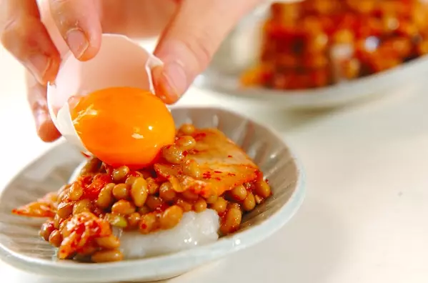 キムチと納豆のからみ餅の作り方2