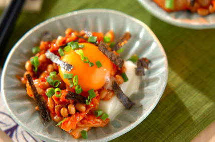 キムチと納豆のからみ餅