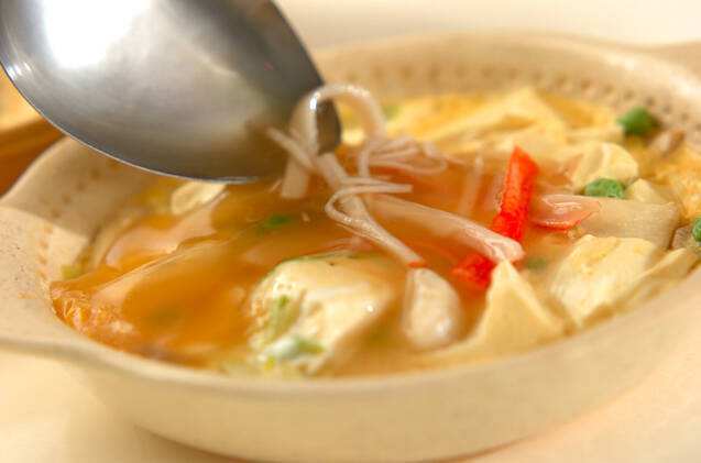 レンジで！豆腐とホタテの卵中華あんかけの作り方の手順10