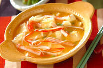 レンジで！豆腐とホタテの卵中華あんかけ