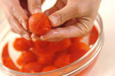 プチトマトの甘酢和えの下準備1