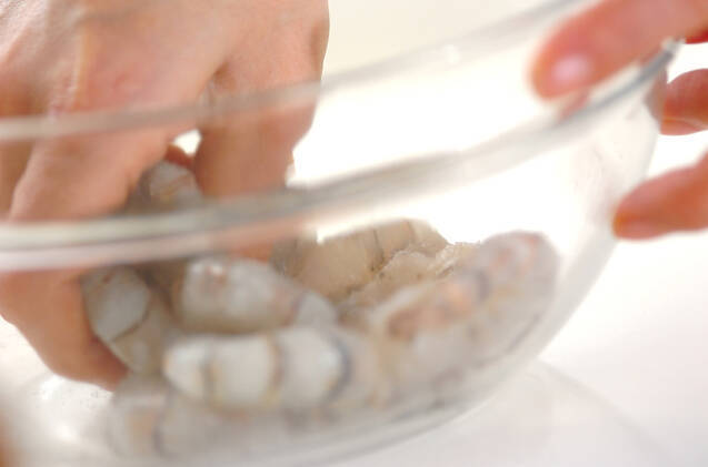 エビとミツバのかき揚げの作り方の手順1