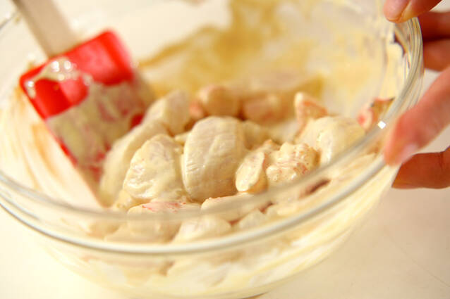 簡単おつまみ ホタテとエビのワサビマヨ和えの作り方の手順4