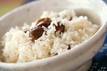 電子レンジで栗おこわ