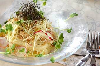 ラディッシュとツナの冷製パスタ