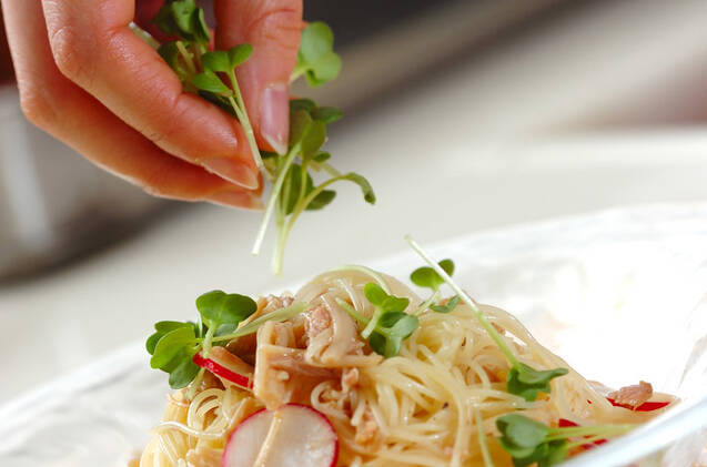 ラディッシュとツナの冷製パスタの作り方の手順6