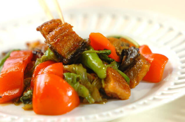 ウナギとパプリカの炒め物の作り方の手順8