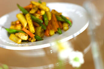 ジャガイモとインゲンのカレー風味