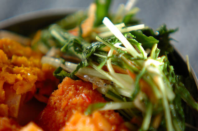 水菜のエビジャコ炒め