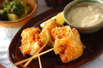 甘塩鮭の串揚げ