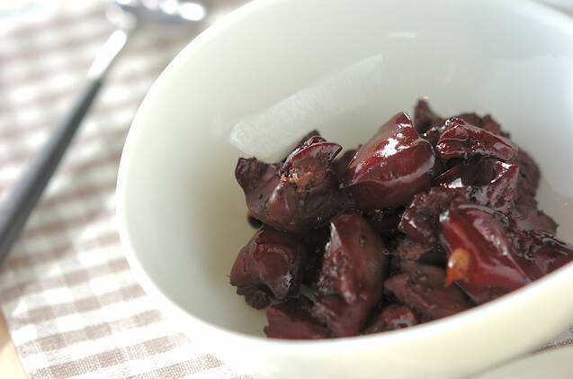 きれいなツヤが出たレバーのワイン煮