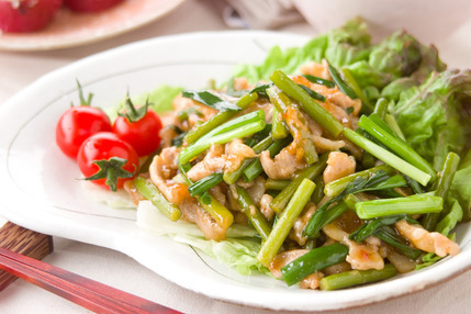 ピリ辛スタミナ！豚肉とニンニクの芽炒め