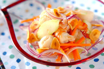 炒めホタテとエビのさわやかマリネ