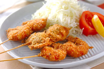 ホタテ＆エビ串揚げ