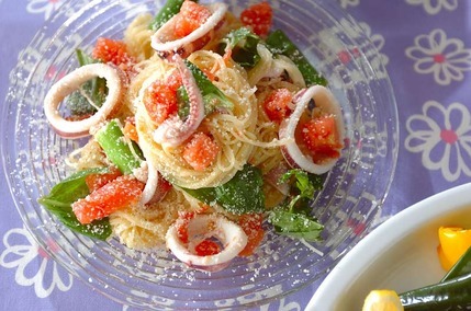冷製イカトマトパスタ