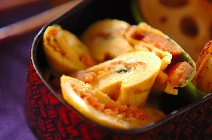 サーモンと大葉の卵焼き