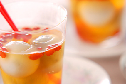 あん入り白玉のデザート