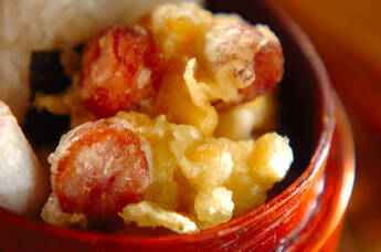 コーンとソーセージのかき揚げ